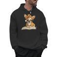 Tiny Puppy Open Book Reading Dog Lover Graphic Round Glasses Men Hoodie Tiny Puppy Open Book Reading Dog Lover Graphic Round Glasses Men Hoodie