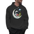UFO Alien Astronaut Reading Book In Space Men Hoodie
