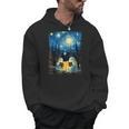 Van Gogh Starry Night Ghost Book Reading Camping Halloween Men Hoodie