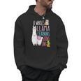 A Whole Llama Learning Going On Book Reading School Llama Men Hoodie