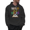 Wild About Reading Books Reader Bookworm Animals Book Lover Men Hoodie