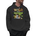 Wild About Reading Books Reader Librarian Wild Animals Lover Men Hoodie