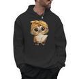 Women's Cute Wise Owl Reading Book With Headscarf Men Hoodie Women's Cute Wise Owl Reading Book With Headscarf Men Hoodie