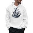 Adorable Reading Bunny Drawing For Book Lovers Philossophers Men Hoodie Adorable Reading Bunny Drawing For Book Lovers Philossophers Men Hoodie