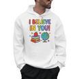 I Believe In You Educational Art With Books And Globe Men Hoodie