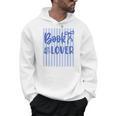 Coquette Book Lover Preppy Blue Stripes Bookworm Reading Men Hoodie