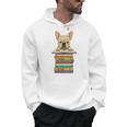 Cute French Bulldog Reading On Pile Of Books Men Hoodie