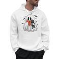 Cute Halloween Ghost Reading Book Men Hoodie