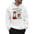 Cute Happiness Is Sheltie And Books Sheltie Mom Men Hoodie