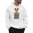 Cute Jack Russel Dog Reading On Pile Of Books Premium Tri-Blend Men Hoodie