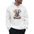 Elephant Reading Book Animal Art Print Graphic Men Hoodie