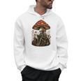 Floral Mushroom Skeleton Reading Books Gothic Humor Men Hoodie