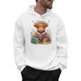 Highland Cow Book Floral Bookworm Librarian Cute Easter Day Men Hoodie Highland Cow Book Floral Bookworm Librarian Cute Easter Day Men Hoodie