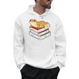 Leopard Gecko Sleeping Books Reading Geckos Men Hoodie