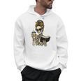 Skeleton Girl Drinking Coffee And Reading Book Men Hoodie