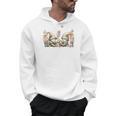 Teacher Gnome Motif Floral Stack Of Books Decor Cute Reading Men Hoodie