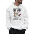 Never Underestimate An Old Lady Who Loves Books And Wine Men Hoodie
