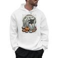 Vintage Ghost Reading Book Pumpkins Goth Halloween Teachers Men Hoodie