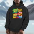 40 Years Old Birthday Comic Style Book Lover Party Men Hoodie 40 Years Old Birthday Comic Style Book Lover Party Men Hoodie