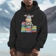 Adorable Donkey With Heart Sitting On Colorful Book Stack Men Hoodie Adorable Donkey With Heart Sitting On Colorful Book Stack Men Hoodie