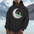 Astronaut And Alien Reading On Moon Space Book Lover Sci Fi Men Hoodie
