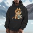 Baby Crocodile Small Book Reading Reptile Graphic Portrait Men Hoodie