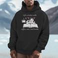Cat Reads a Book Reading Coffee Men Hoodie