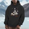 Cute Dog Border Collie Reading Book Men Hoodie
