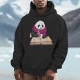 Cute Panda With Book And Hot Cocoa Reading Men Hoodie