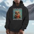Cute Sloth Reading Book School Librarian Teacher Student Men Hoodie
