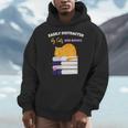 Easily Distracted Cats And Books Cute Cat Book Lover Men Hoodie