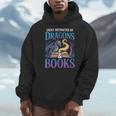 Easily Distracted By Dragons Fantasy Book Reading Men Hoodie
