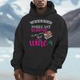 Weekend Forecast Reading With a Chance Of Wine Book Humor Men Hoodie