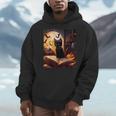 Halloween Cat Reading Books Spooky Cat Reader Teachers Men Hoodie Halloween Cat Reading Books Spooky Cat Reader Teachers Men Hoodie