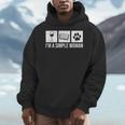 I'm A Simple Woman Wine Books & Dogs Reading Lover Men Hoodie