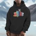 Kawaii Cat Book Ends Library Decor Librarian Men Hoodie