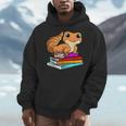 Leopard Gecko With Book Lizard Reptile Lover Men Hoodie Leopard Gecko With Book Lizard Reptile Lover Men Hoodie