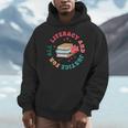 Literacy And Justice For All Groovy Reading Book Lover Men Hoodie
