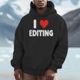 I Love Editing Heart Movie Film Newspaper Journalism Book Men Hoodie I Love Editing Heart Movie Film Newspaper Journalism Book Men Hoodie