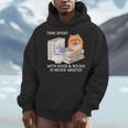 Love Reading Books And Pomeranian Dog Watercolor Art Men Hoodie