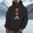 Peace Love Books Book Lovers Bookworm Men Hoodie