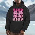 Pink Leopard Read Coquette Bow Girls Retro Groovy Reading Men Hoodie