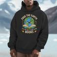 Planet With Books Reader Reading Environmentalist Earth Day Men Hoodie