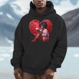 Pretty Girl With Book And Hearts For Valentine's Day Men Hoodie Pretty Girl With Book And Hearts For Valentine's Day Men Hoodie