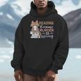 Reading Because Murder Is Wrong Cat Book Lovers Reading Book For Men Women Men Hoodie Reading Because Murder Is Wrong Cat Book Lovers Reading Book For Men Women Men Hoodie