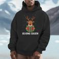 Reading Season Christmas Reindeer Bookworm Book Reader Men Hoodie