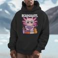 Readsalotl Axolotl Reading Book Bookworm Men Hoodie