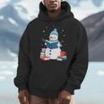 Snowman Reading Book Lover Librarian Reading Men Hoodie