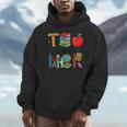 Teacher School Supplies Apple Books Pencil Globe Crayon Men Hoodie Teacher School Supplies Apple Books Pencil Globe Crayon Men Hoodie