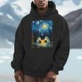 Van Gogh Starry Night Ghost Book Reading Camping Halloween Men Hoodie